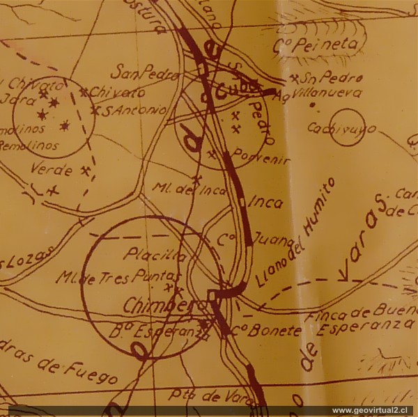 Carta del distrito Inca de Oro en 1919