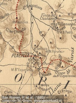 Carta de San Roman et al. de Tres Puntas en Atacama, 1892