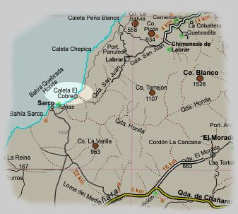 Carta del lugar "El Cobre" Atacama, Chile