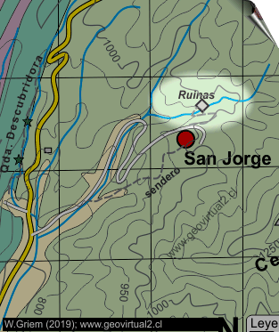 Carta de la ubicación de la ruinas en Checo de Cobre