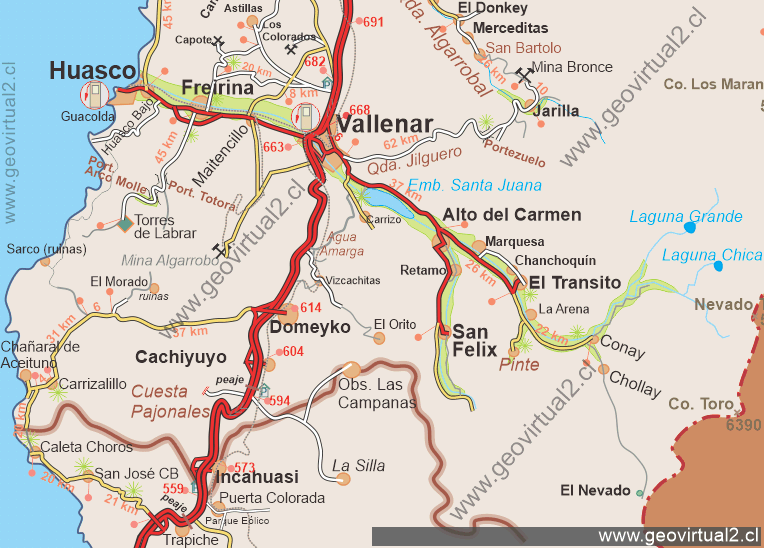 carta de Atacama entre Trapiche y Vallenar