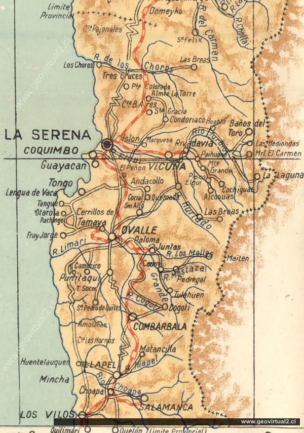 Guia Veraneante 1947, Región de Coquimbo, Chile