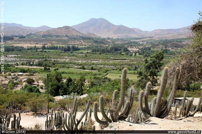 Paisaje del valle del río Choapa, Chile