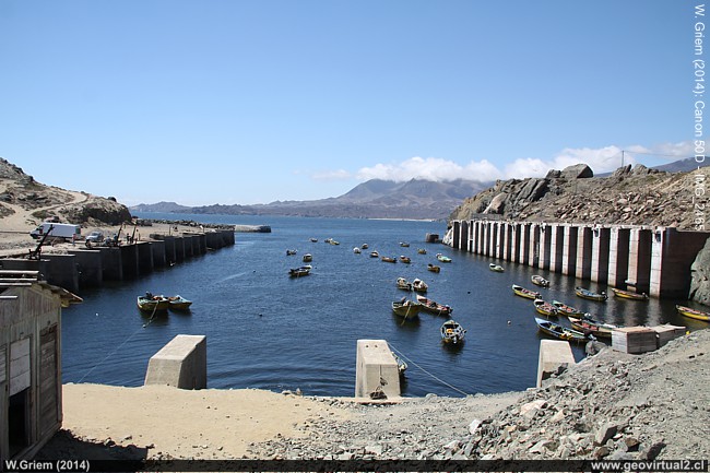 Dársena de Chungungo en el norte de Chile